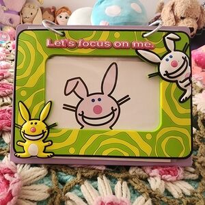 Happy Bunny Vintage "Lets Focus On Me" Standing Photo Frame